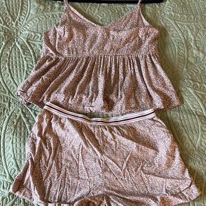 Old Navy Floral Pink Pajama Set - Cami Top & Shorts, XS